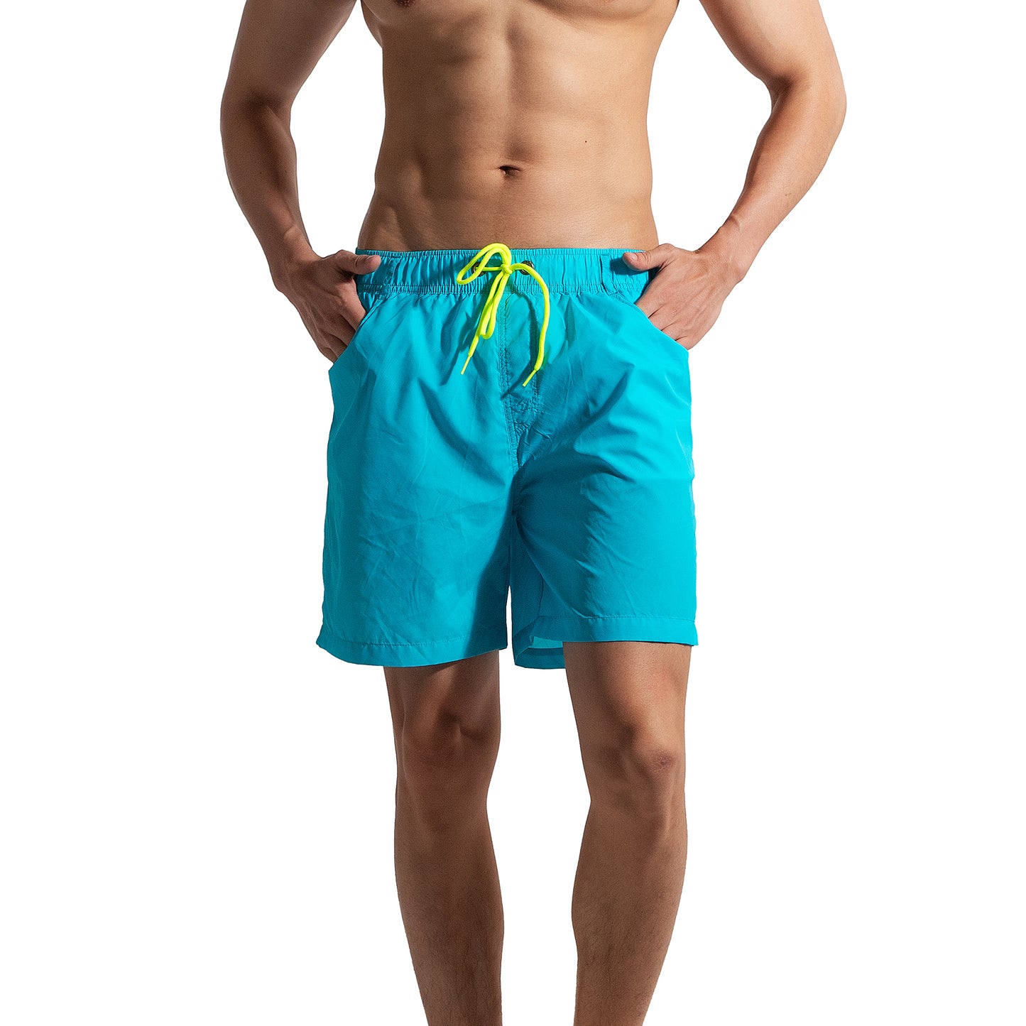 DESMIIT Men's Beach pants vacation travel quick drying 4-point Board Shorts Large swimsuit S8909
