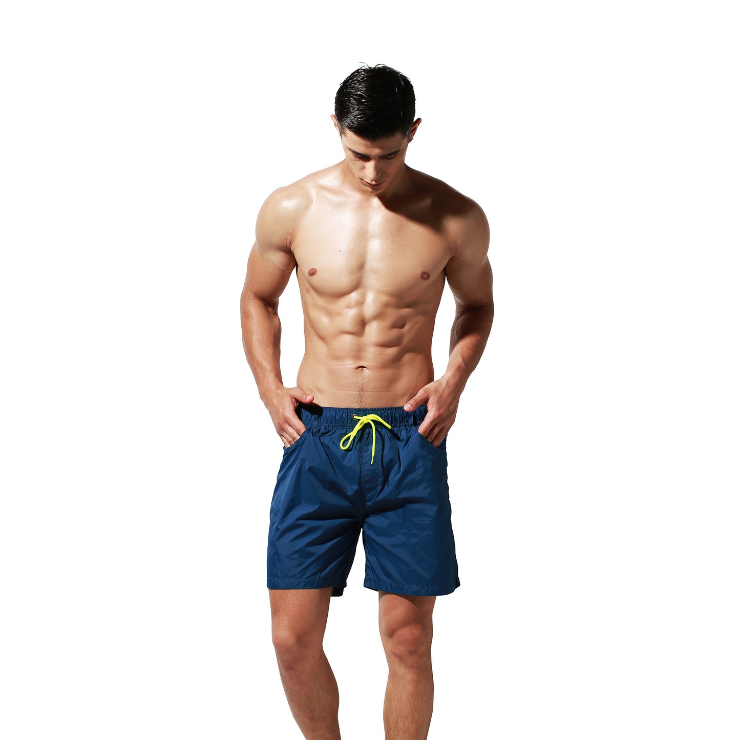 DESMIIT Men's Beach pants vacation travel quick drying 4-point Board Shorts Large swimsuit S8909
