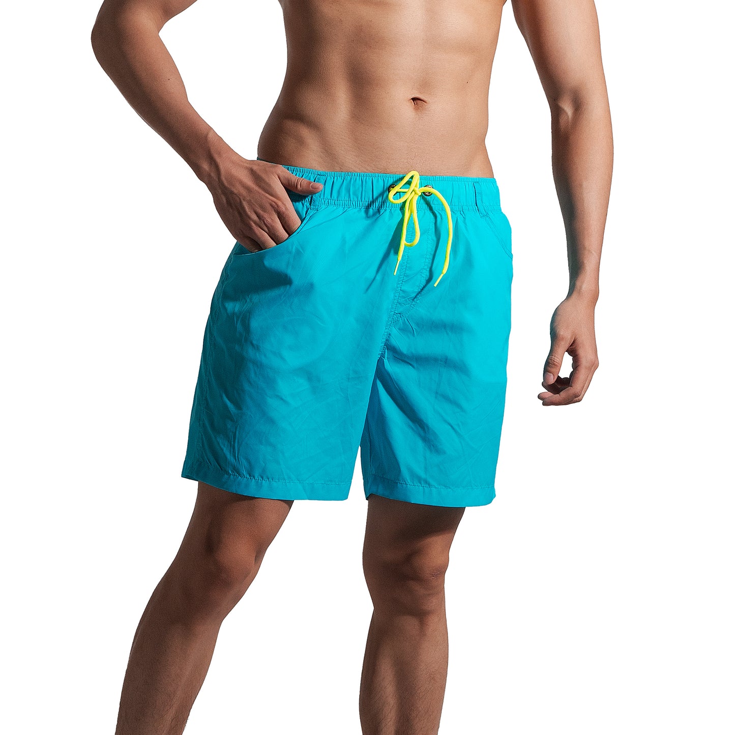DESMIIT Men's Beach pants vacation travel quick drying 4-point Board Shorts Large swimsuit S8909