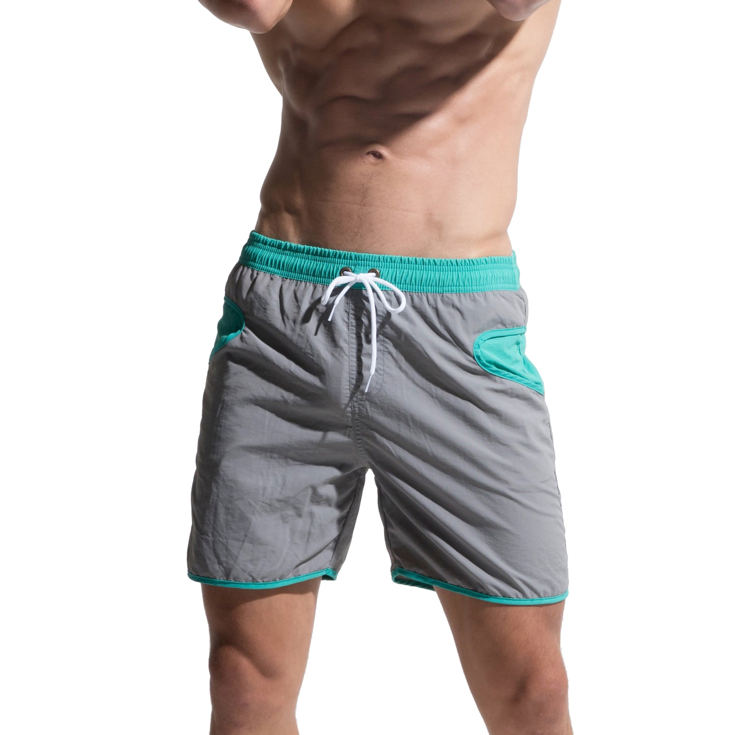 DESMIIT Men's loose quick dry Beach Board shorts liner 4 points beach shorts for leisure sports S808