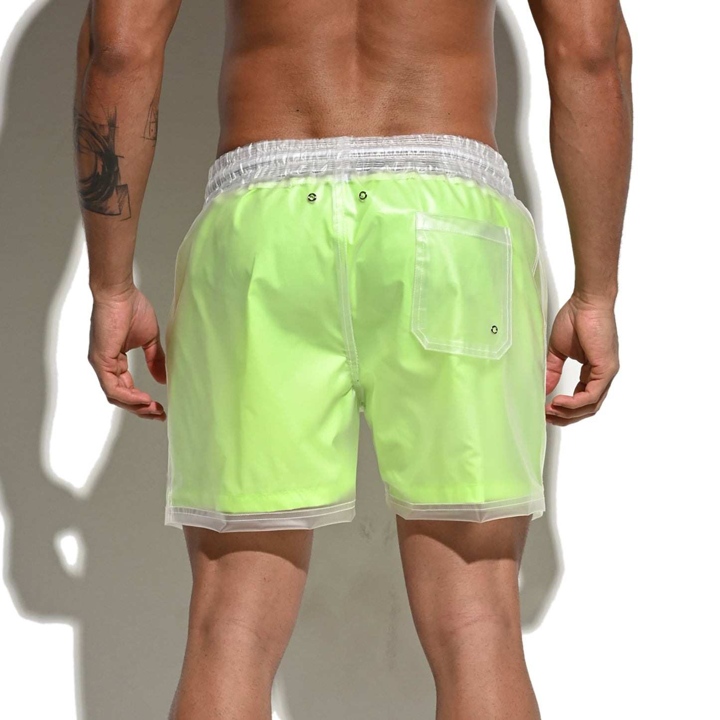 DESMIIT Men's Waterproof Double Layer Loose Board Shorts Fashion Rain Shorts for vacation B3111