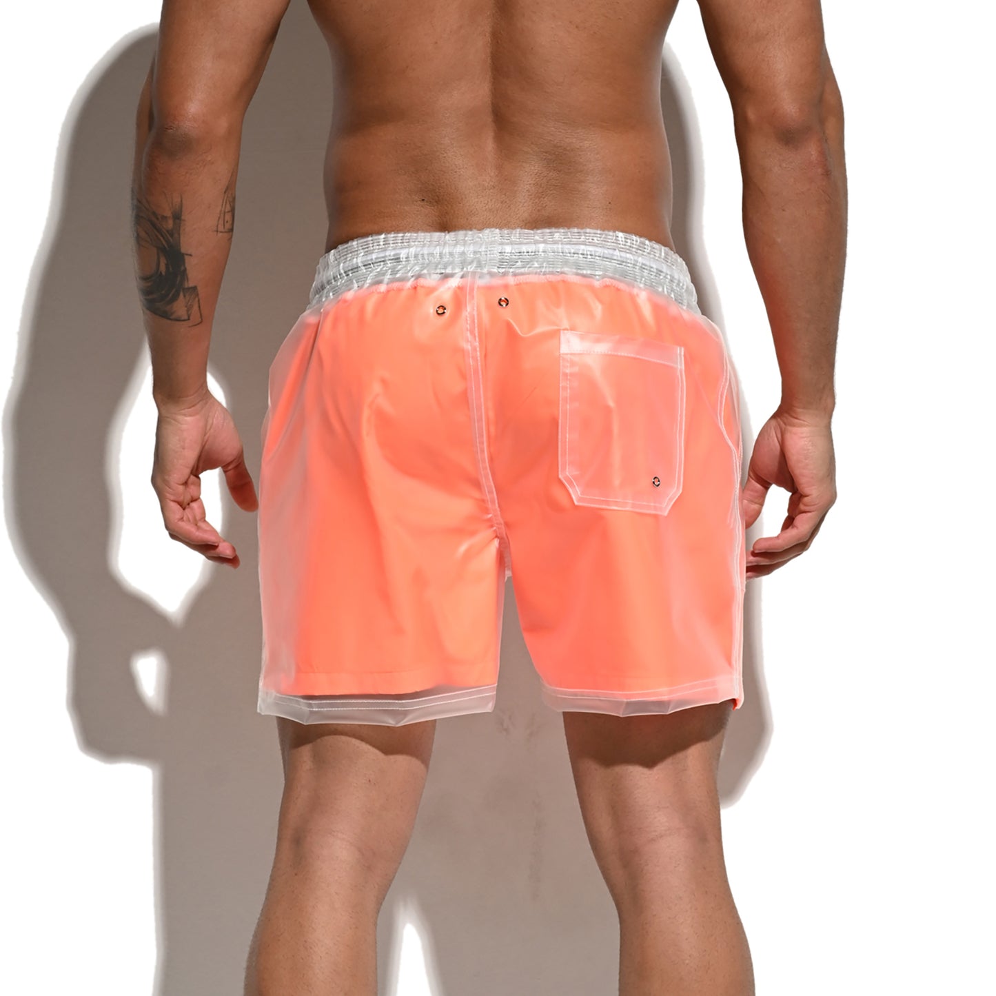 DESMIIT Men's Waterproof Double Layer Loose Board Shorts Fashion Rain Shorts for vacation B3111