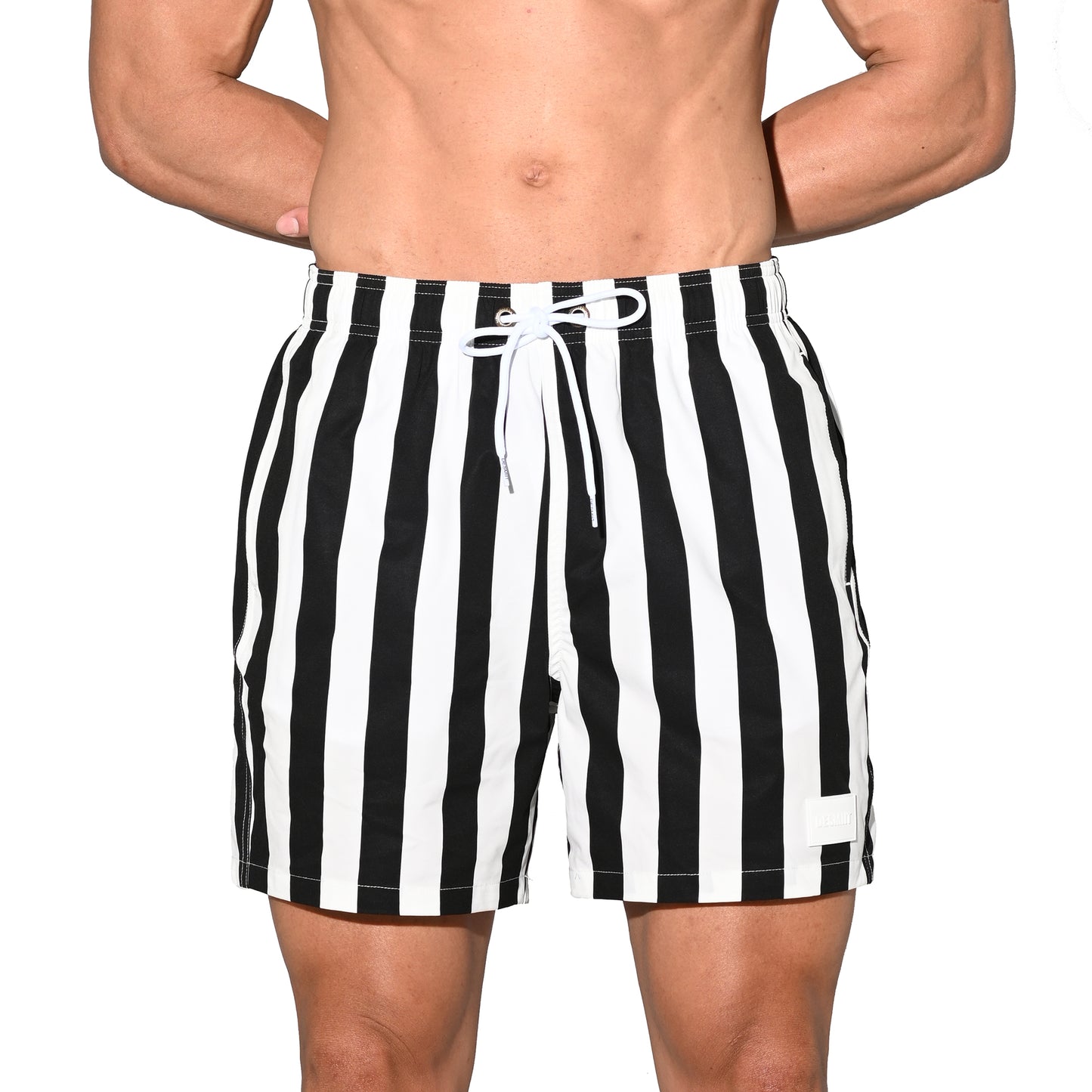 Fast Dry Men’s Drawstring Board Shorts Durable Beach Shorts Sports Swimwear with Pockets B3573