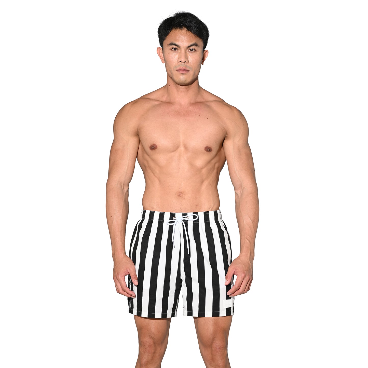 Fast Dry Men’s Drawstring Board Shorts Durable Beach Shorts Sports Swimwear with Pockets B3573
