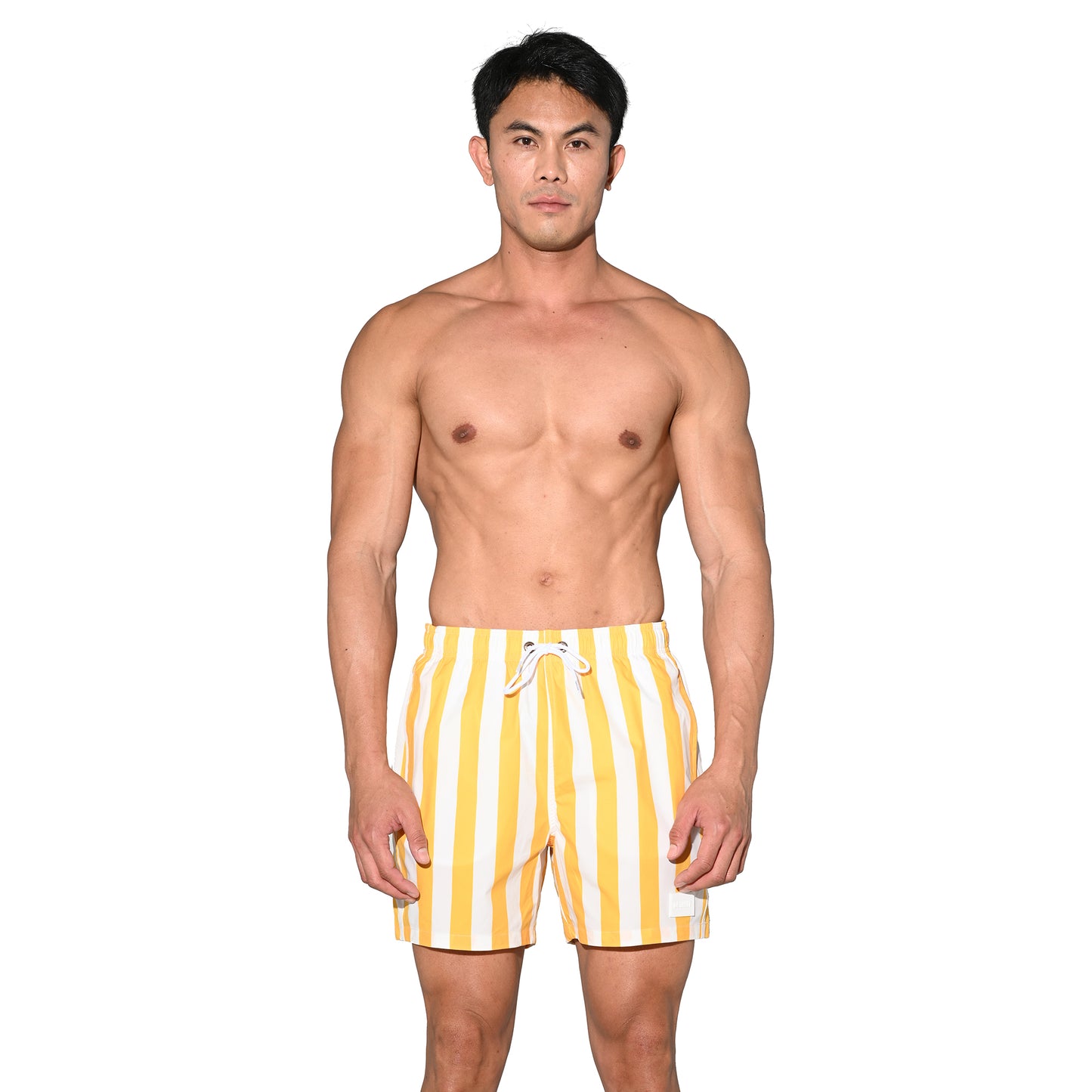 Fast Dry Men’s Drawstring Board Shorts Durable Beach Shorts Sports Swimwear with Pockets B3573