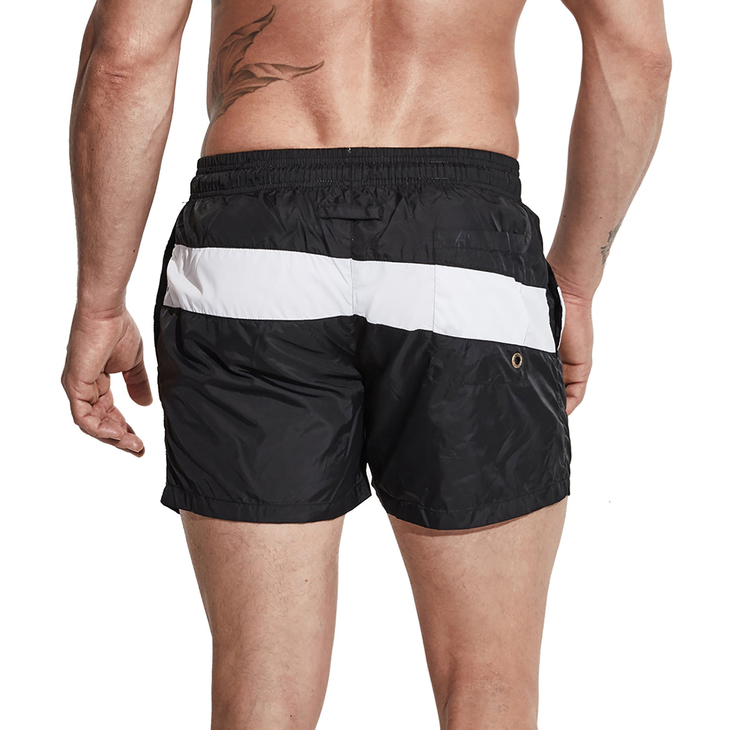 DESMIIT Men's Light Pocket Board Shorts Drawstring Swimming Beachwear Also for Gym surf Three-way shorts S710