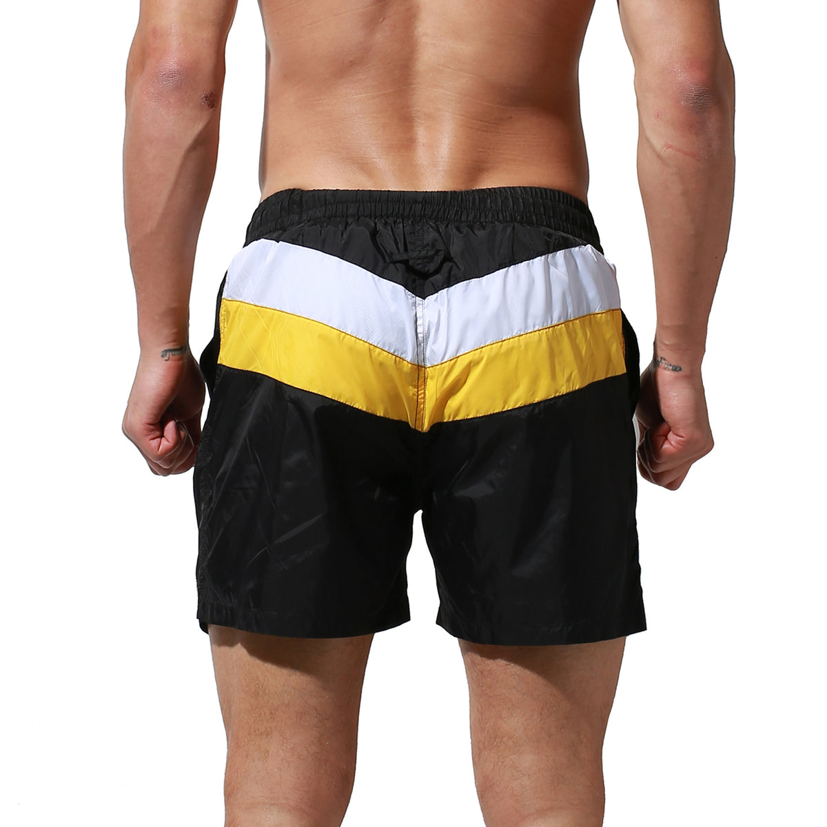 DESMIIT Men's Quick drying Beach shorts loose swimming trunks color matching Board shorts S7937