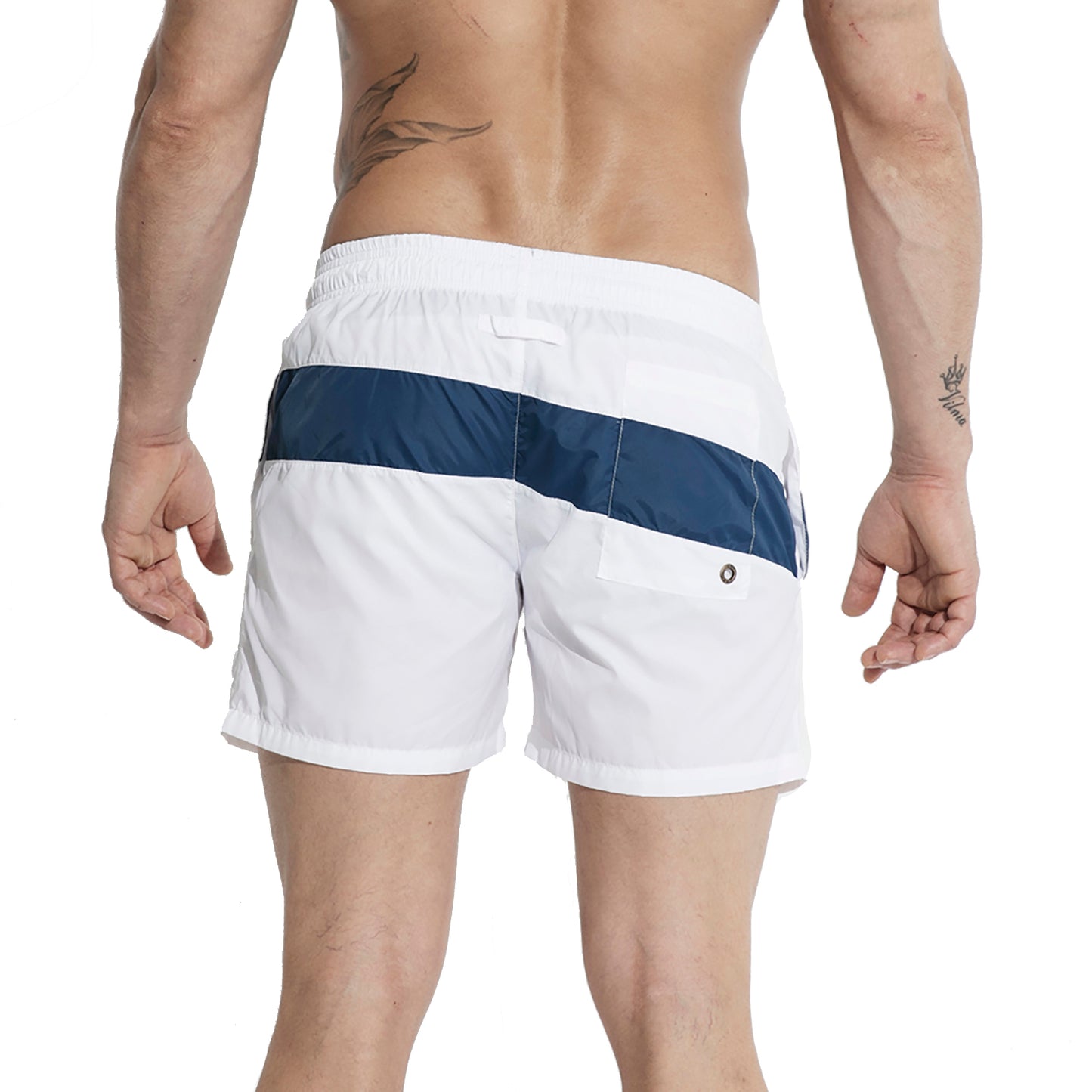 DESMIIT Men's Light Pocket Board Shorts Drawstring Swimming Beachwear Also for Gym surf Three-way shorts S710
