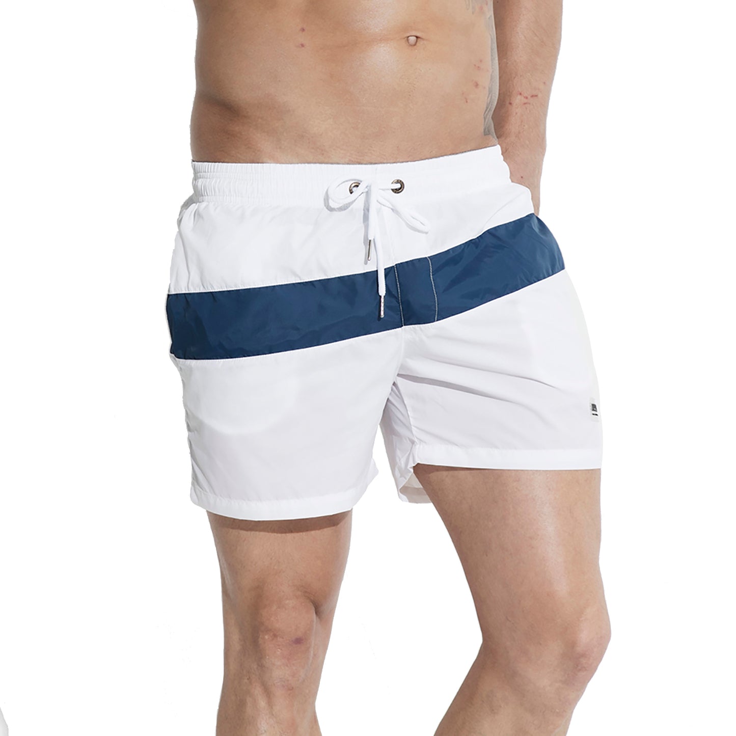 DESMIIT Men's Light Pocket Board Shorts Drawstring Swimming Beachwear Also for Gym surf Three-way shorts S710