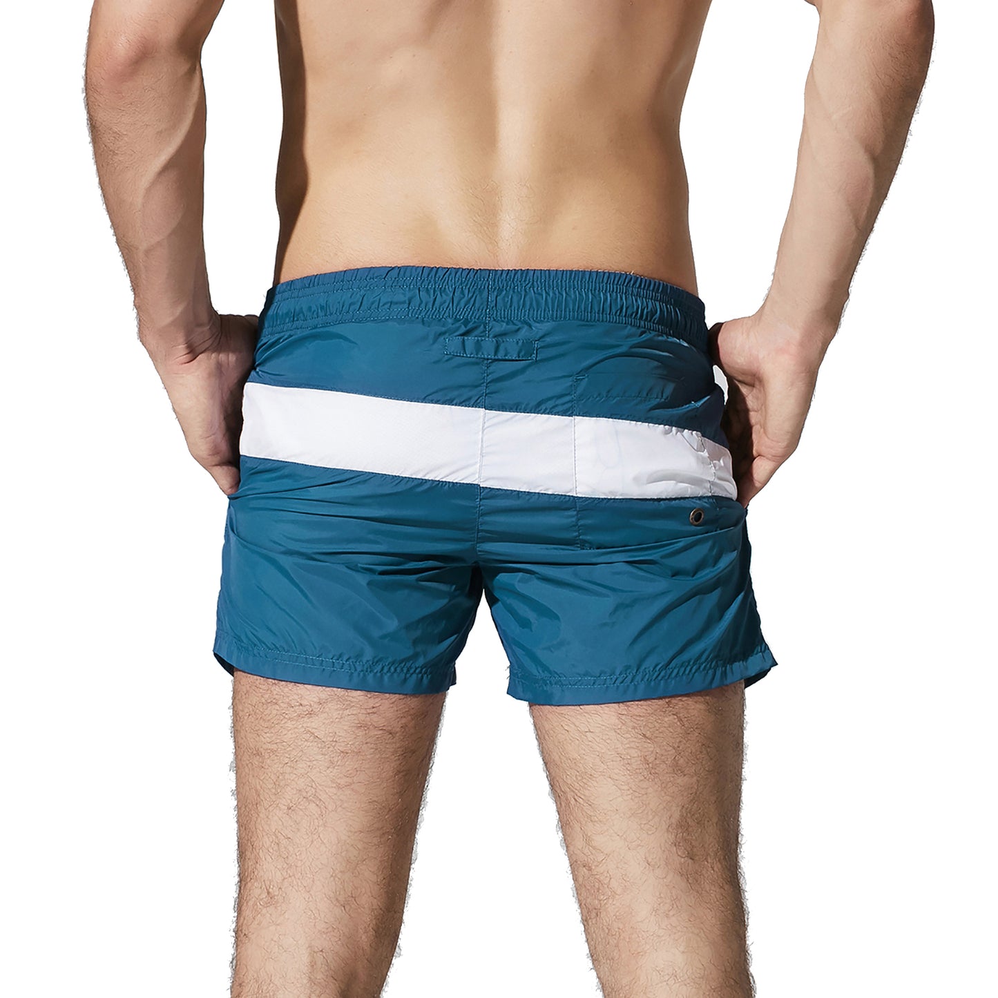 DESMIIT Men's Light Pocket Board Shorts Drawstring Swimming Beachwear Also for Gym surf Three-way shorts S710