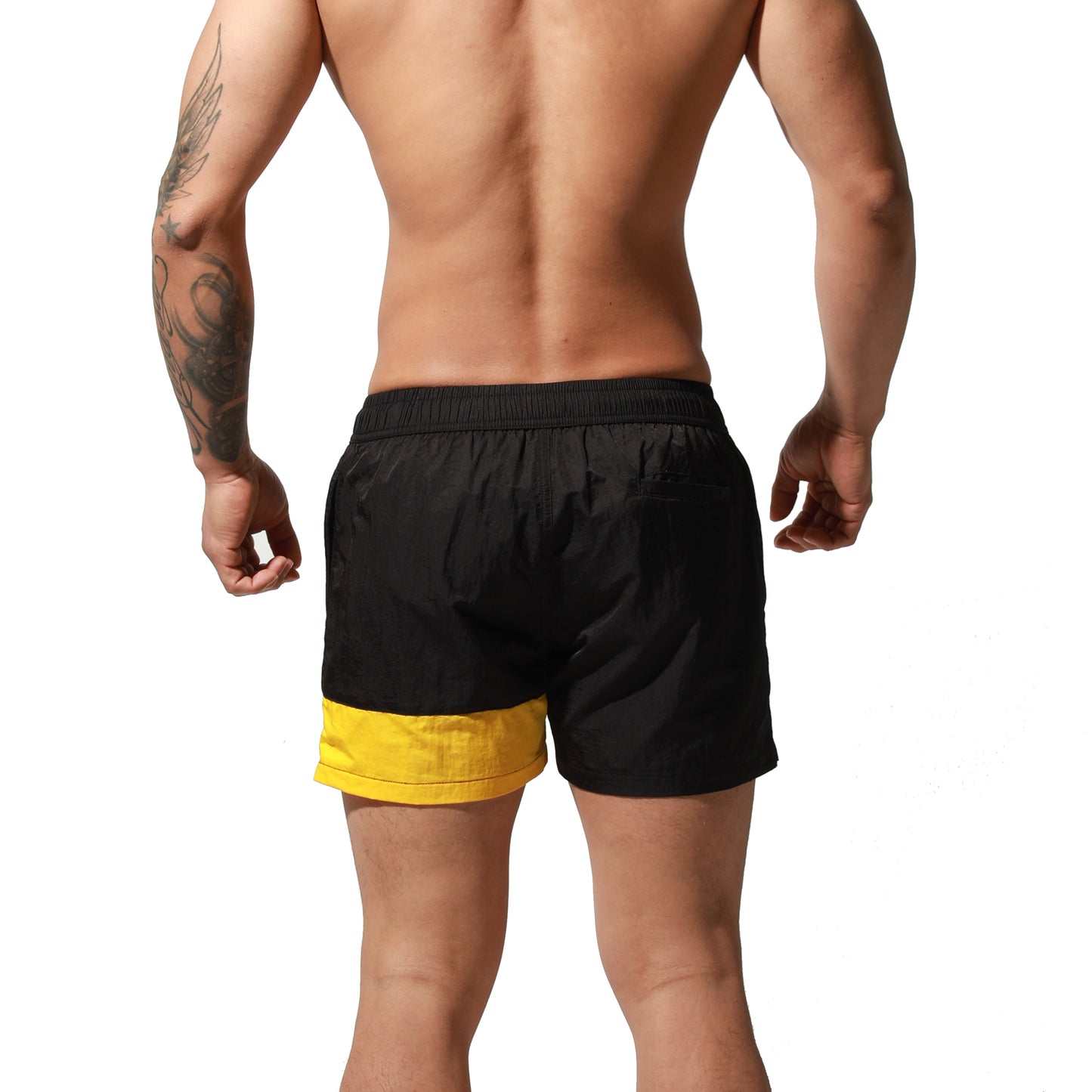 DESMIIT Men's Big Alphabet Quick-Dry Short Board Shorts Loose Trunks Comfort vacation surfing pants S6024