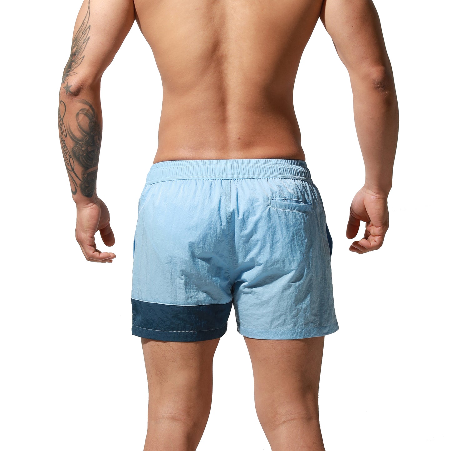 DESMIIT Men's Big Alphabet Quick-Dry Short Board Shorts Loose Trunks Comfort vacation surfing pants S6024