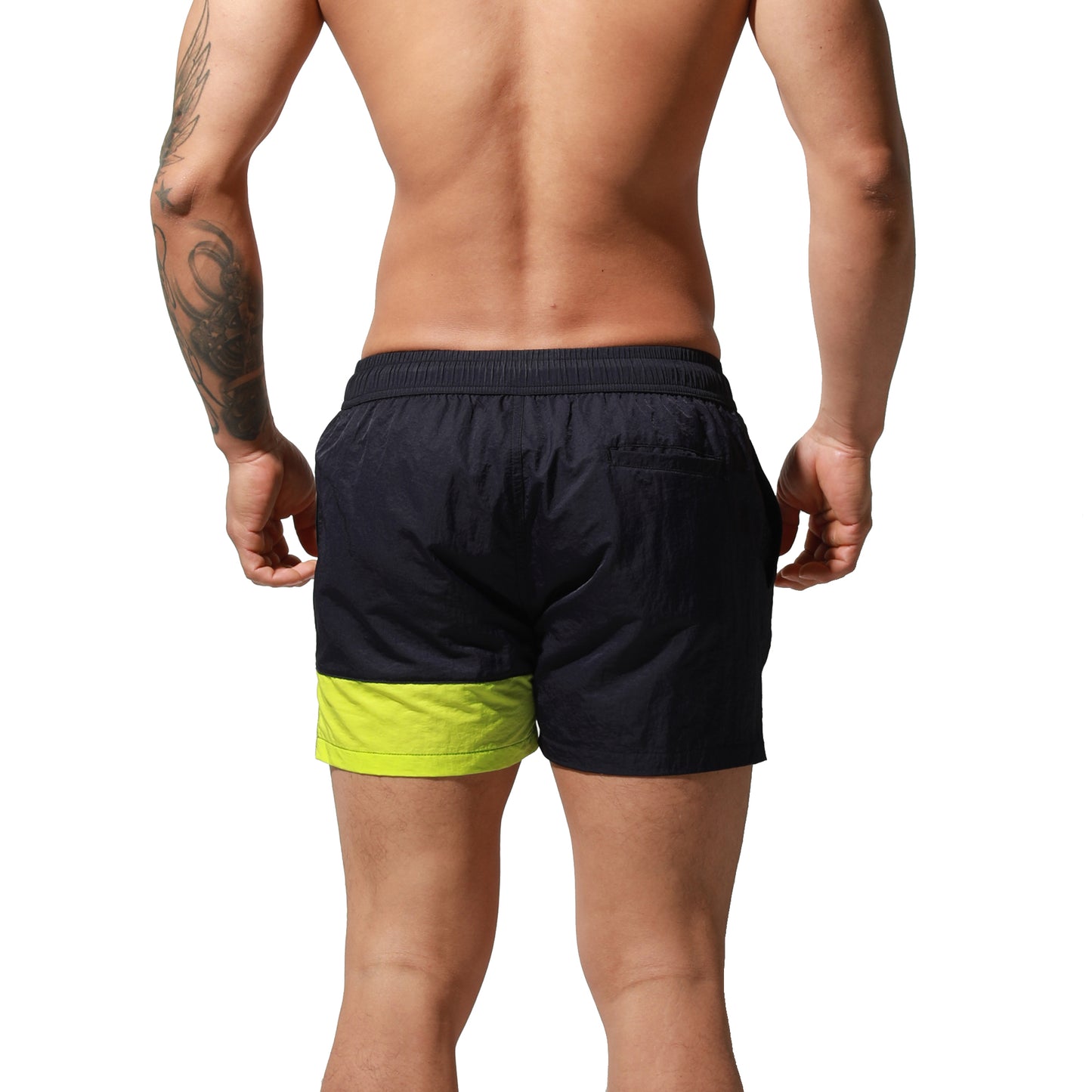 DESMIIT Men's Big Alphabet Quick-Dry Short Board Shorts Loose Trunks Comfort vacation surfing pants S6024
