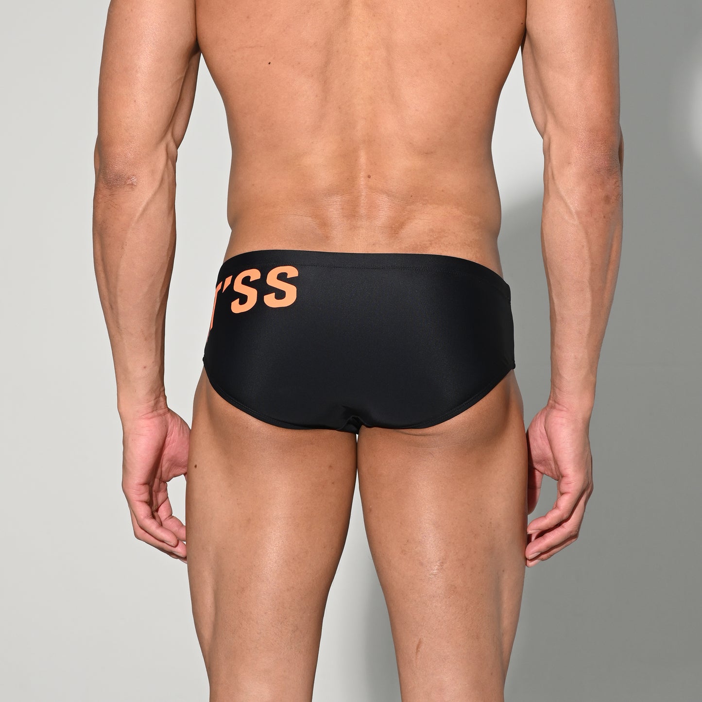 Sleek Letter Print Swimwear Swimsuit Sunbathing Slim-fit Triangle Swim Briefs 3517