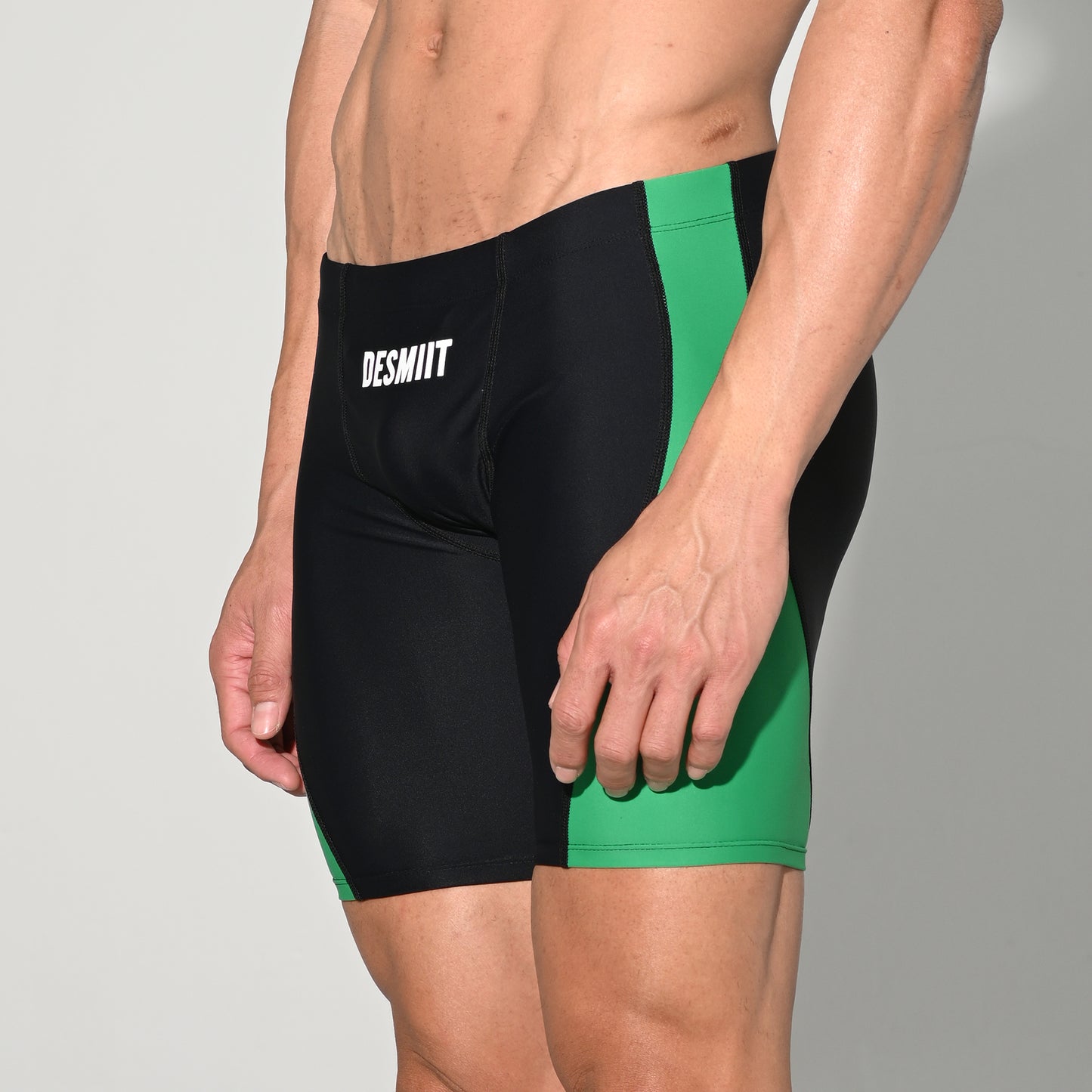 Men's Drawstring Color-Blocked Mid-Length Swim Trunks Tight Sports Swimwear S5526