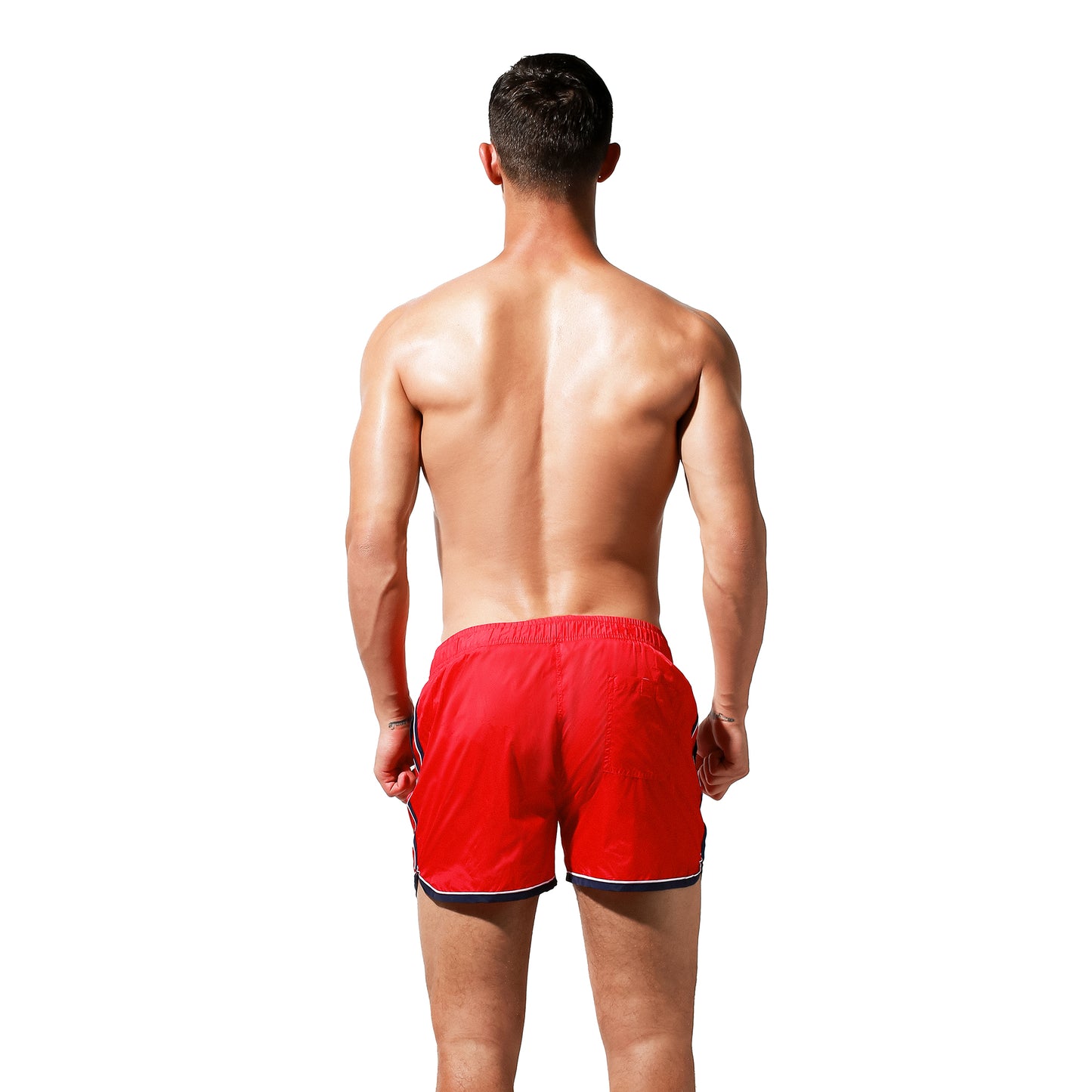 DESMIIT Men's Board shorts quick dry loose swimming trunks tide color blocking leisure three-way fitness shorts summer S7936