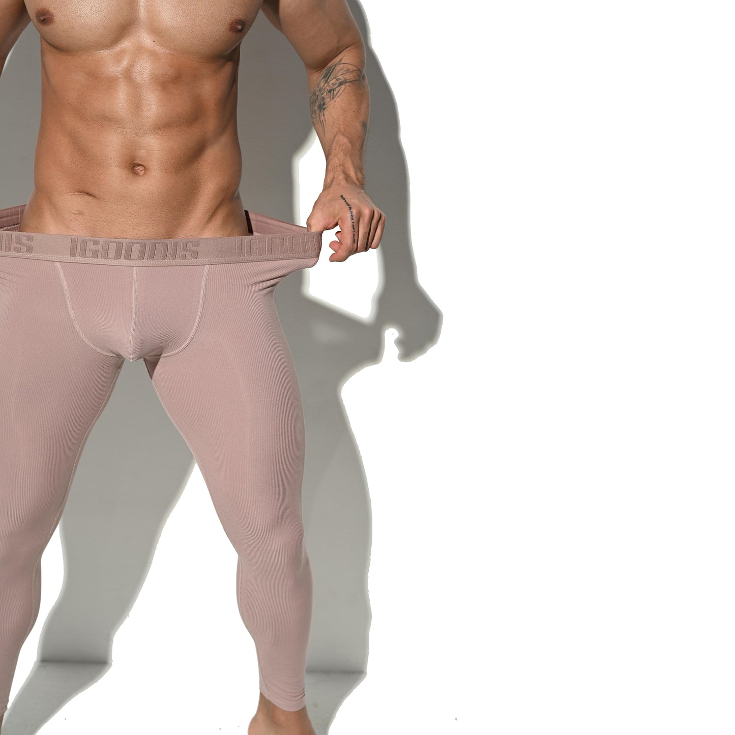 Men's Winter Warm Ribbed Soft Modal Thermal Long Johns Fitted Tights No Underwear Required Underpants U1112