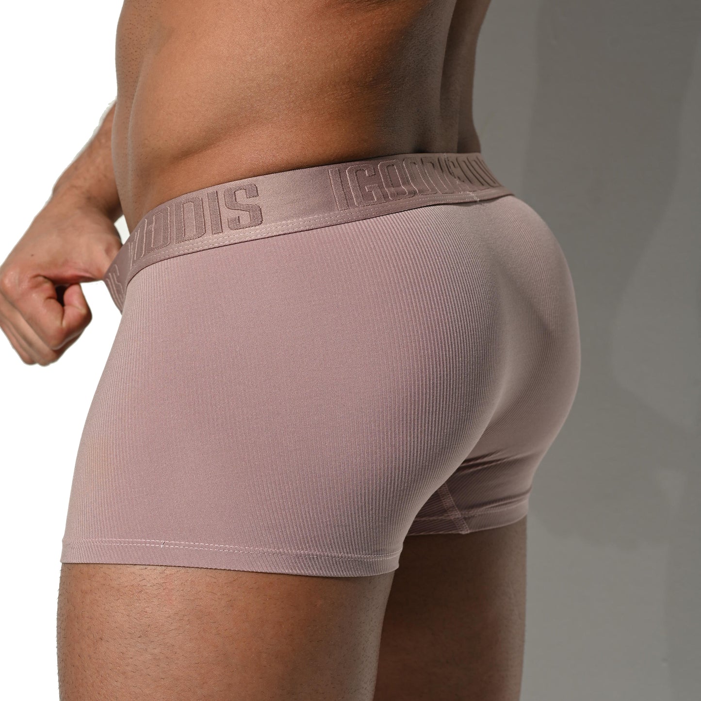 Men's Boxer Briefs - Soft Modal High Elastic Ribbed Underwear with Double-Layer Crotch for Summer U4117