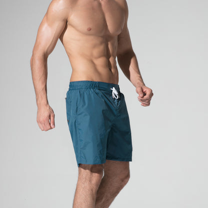 Men's Solid Lightweight Quick-Dry Board Shorts Drawstring Sports Swimwear with Pockets S807