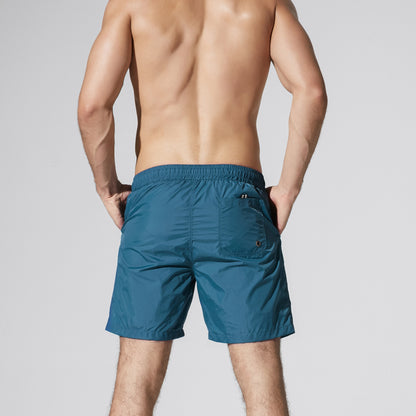 Men's Solid Lightweight Quick-Dry Board Shorts Drawstring Sports Swimwear with Pockets S807
