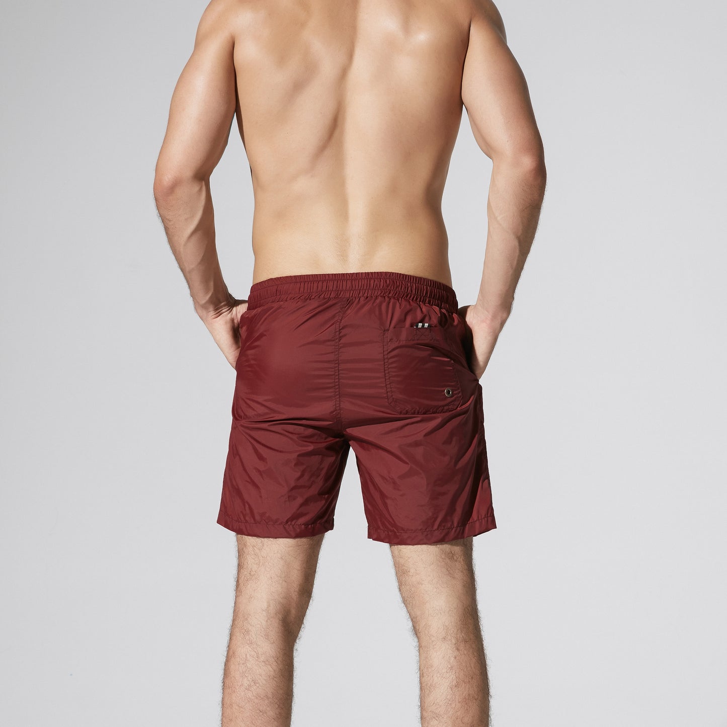 Men's Solid Lightweight Quick-Dry Board Shorts Drawstring Sports Swimwear with Pockets S807