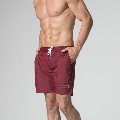 Men's Solid Lightweight Quick-Dry Board Shorts Drawstring Sports Swimwear with Pockets S807