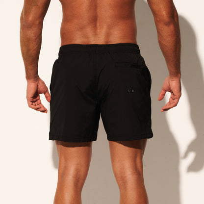 DESMIIT Men's Lightweight Quick Dry Solid Drawstring Board Shorts with Pockets for Gym Beach Aerobics B3461