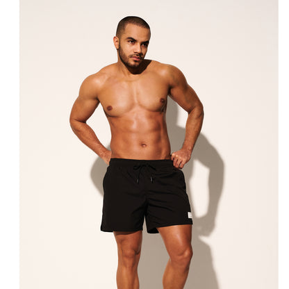 DESMIIT Men's Lightweight Quick Dry Solid Drawstring Board Shorts with Pockets for Gym Beach Aerobics B3461