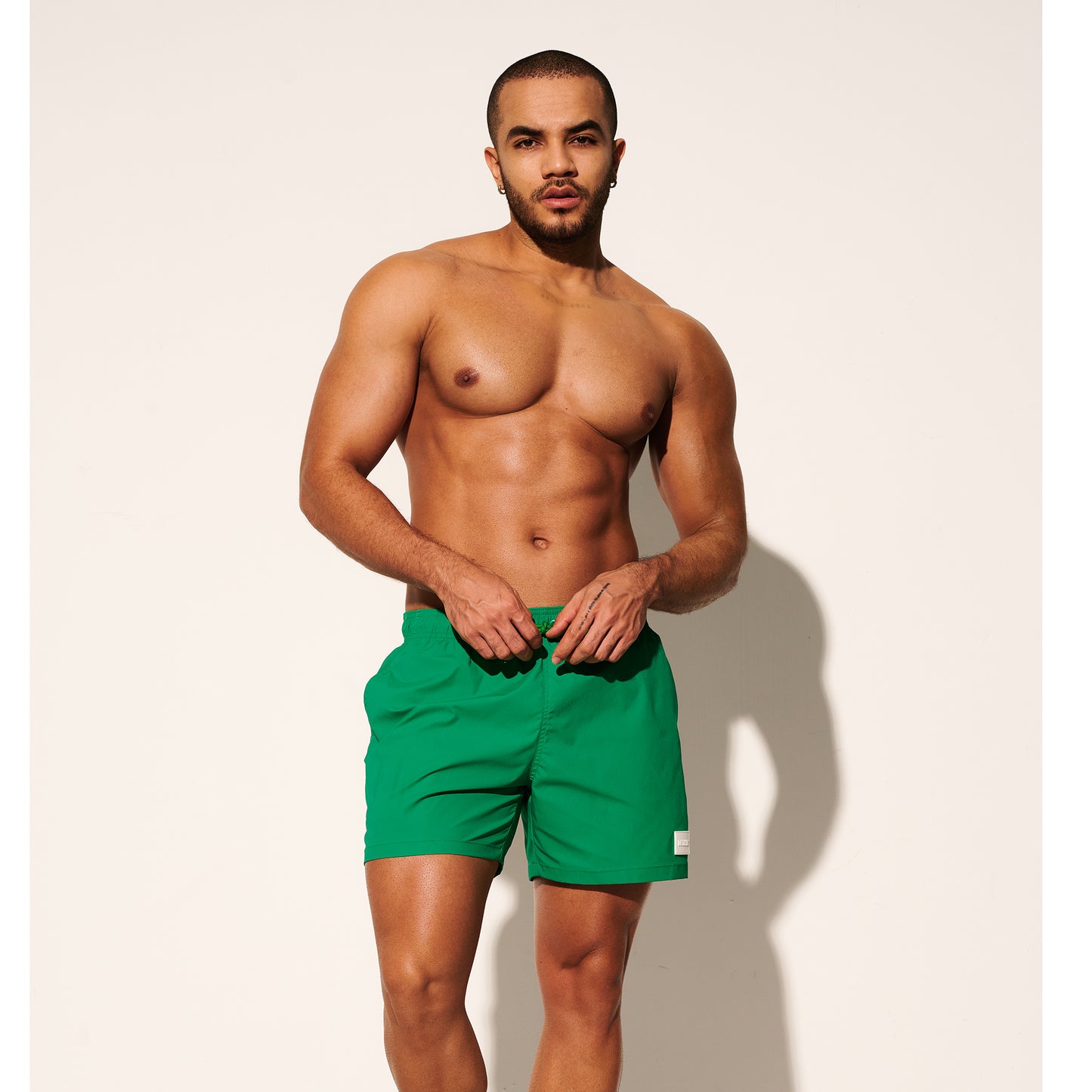 DESMIIT Men's Lightweight Quick Dry Solid Drawstring Board Shorts with Pockets for Gym Beach Aerobics B3461