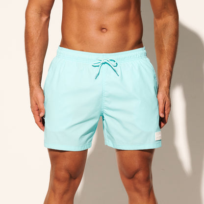 DESMIIT Men's Lightweight Quick Dry Solid Drawstring Board Shorts with Pockets for Gym Beach Aerobics B3461