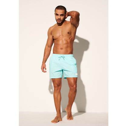 DESMIIT Men's Lightweight Quick Dry Solid Drawstring Board Shorts with Pockets for Gym Beach Aerobics B3461