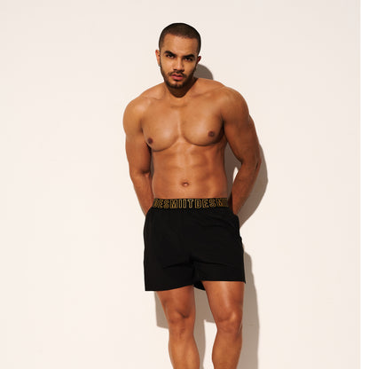 DESMIIT Men's Lightweight Quick Dry Solid Board Shorts with Pockets for Beach Gym Workout Aerobics B3464