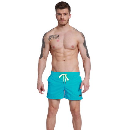 Men's Basic Solid Board Shorts Lightweight Quick-Dry Drawstring Swimwear with Pockets  G301