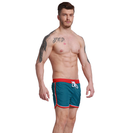 Men's Pockets Board Shorts Lightweight Quick-Dry Drawstring Swimwear Bottoms G302