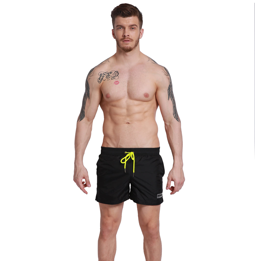 Men's Basic Solid Board Shorts Lightweight Quick-Dry Drawstring Swimwear with Pockets  G301