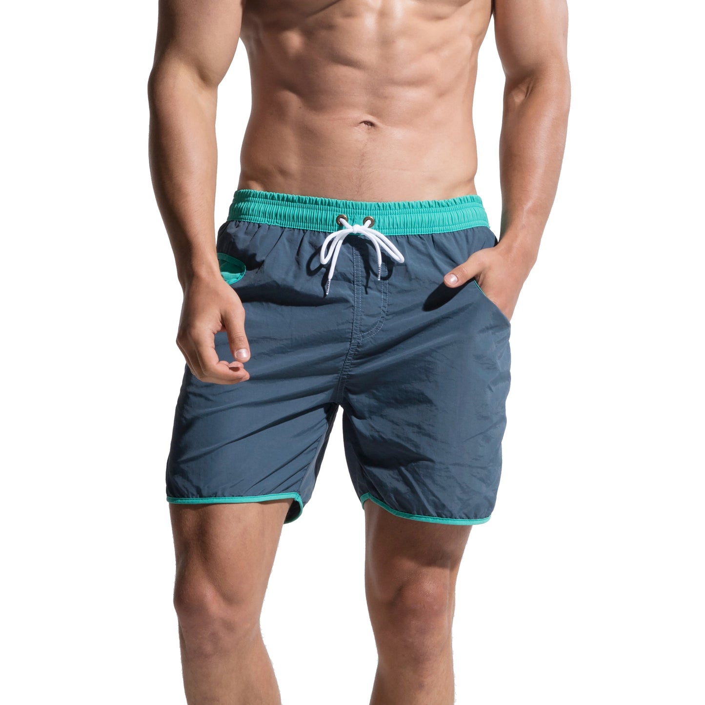 DESMIIT Men's loose quick dry Beach Board shorts liner 4 points beach shorts for leisure sports S808