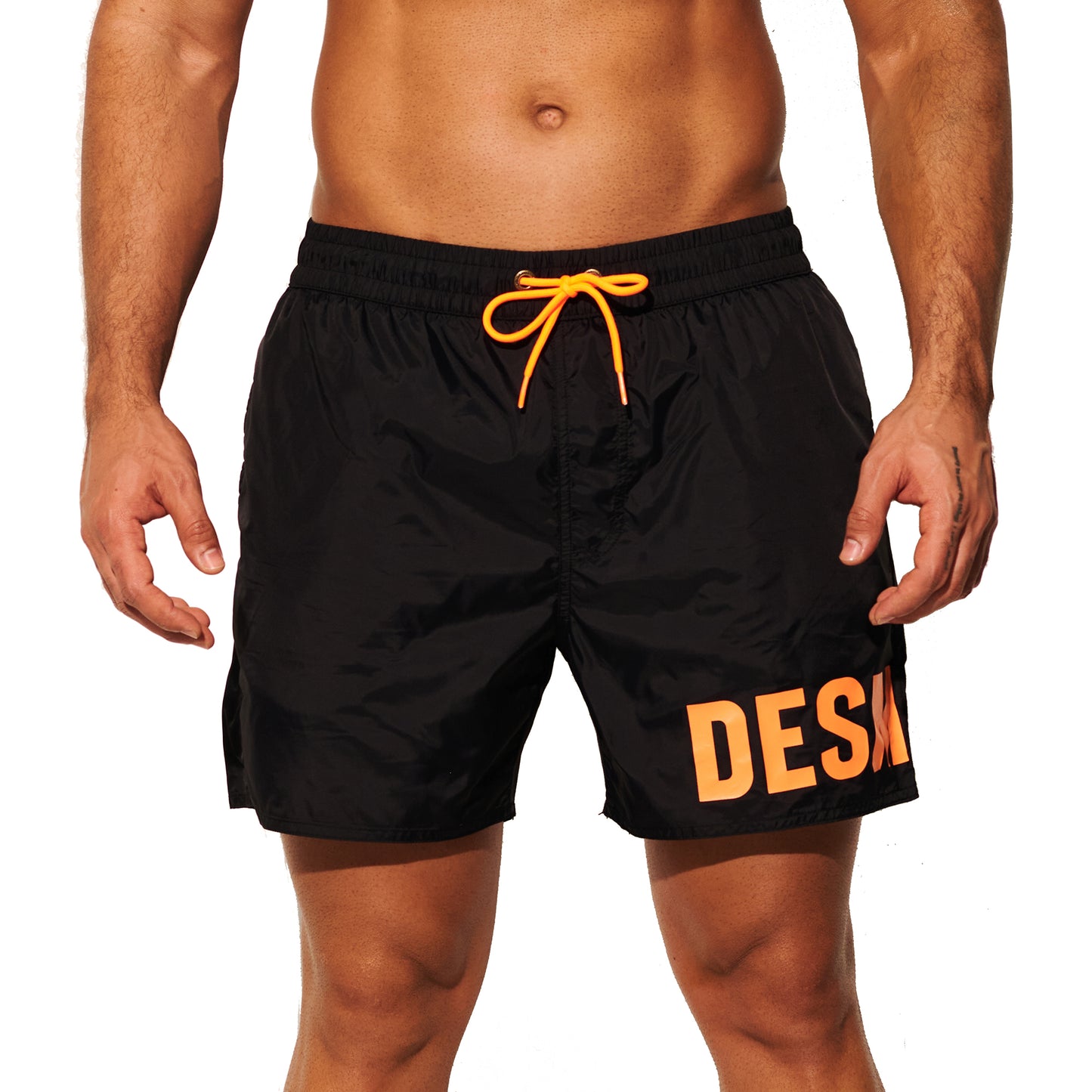 DESMIIT Men's Basic Short‑Fit Printed Swim Board Shorts, Quick‑Dry Breathable Summer Beach Trunks B3559