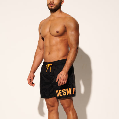 DESMIIT Men's Basic Short‑Fit Printed Swim Board Shorts, Quick‑Dry Breathable Summer Beach Trunks B3559