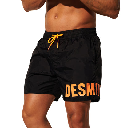 DESMIIT Men's Basic Short‑Fit Printed Swim Board Shorts, Quick‑Dry Breathable Summer Beach Trunks B3559