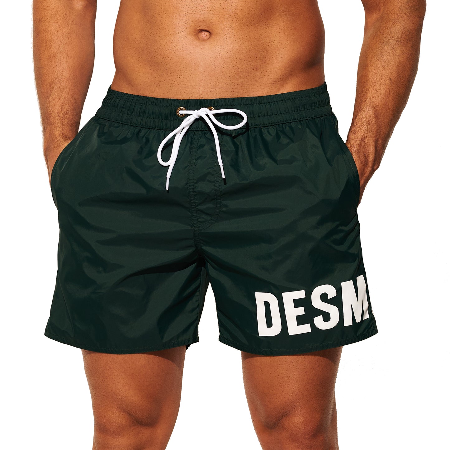 DESMIIT Men's Basic Short‑Fit Printed Swim Board Shorts, Quick‑Dry Breathable Summer Beach Trunks B3559
