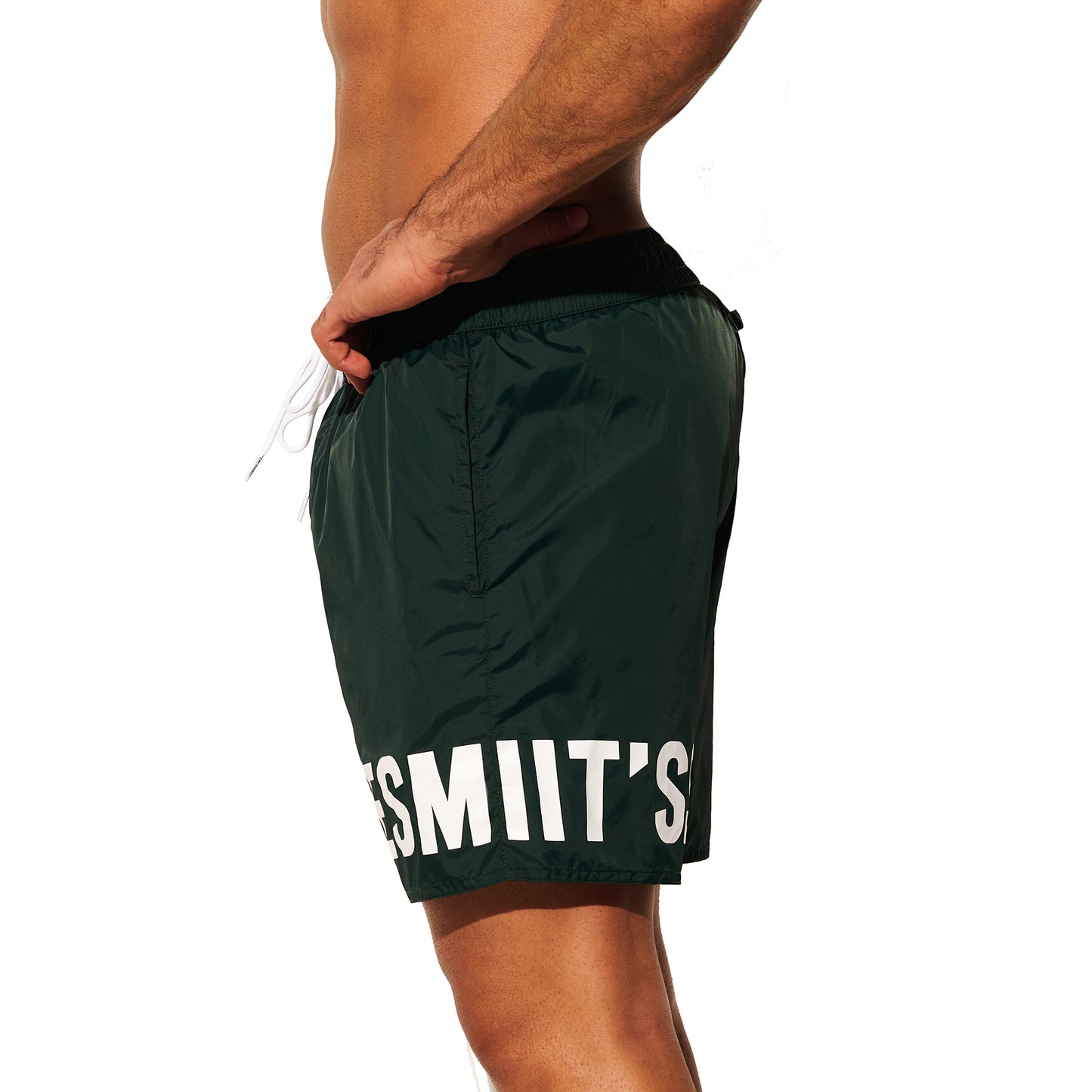 DESMIIT Men's Basic Short‑Fit Printed Swim Board Shorts, Quick‑Dry Breathable Summer Beach Trunks B3559