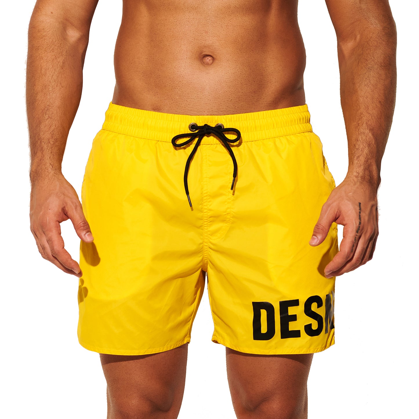 DESMIIT Men's Basic Short‑Fit Printed Swim Board Shorts, Quick‑Dry Breathable Summer Beach Trunks B3559