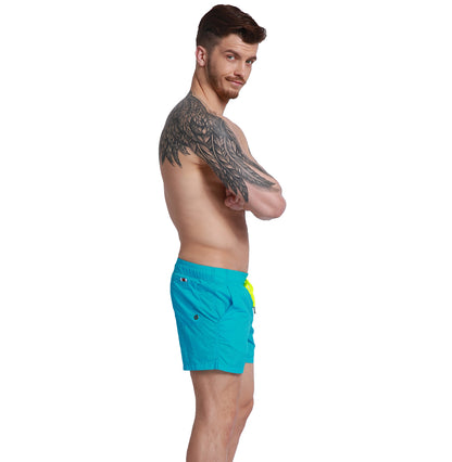 Men's Basic Solid Board Shorts Lightweight Quick-Dry Drawstring Swimwear with Pockets  G301