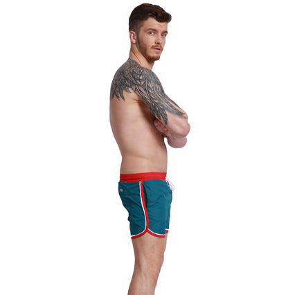 Men's Pockets Board Shorts Lightweight Quick-Dry Drawstring Swimwear Bottoms G302