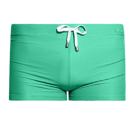 Men's Solid Jacquard High‑Stretch Drawstring Swim Trunks Quick‑Dry Sports Swimwear with Built‑in Liner Cup S4630
