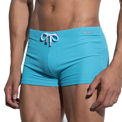 Men's Solid High‑Stretch Drawstring Swim Trunks Quick‑Dry Sports Swimwear with Built‑in Liner Cup S4633