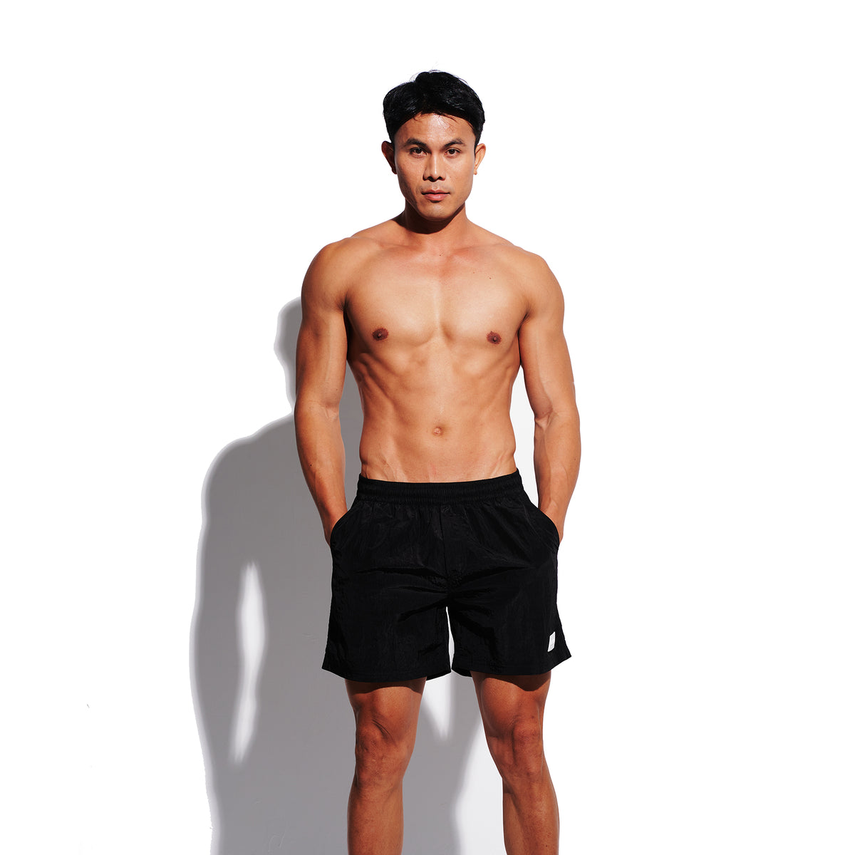 DESMIIT Men's Fashion Swim Board Shorts, Glossy Fabric Quick‑Dry Breathable Summer Beach Trunks B4695