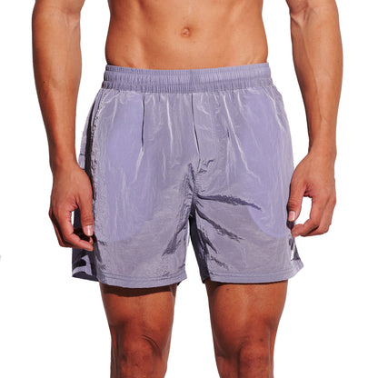 DESMIIT Men's Fashion Swim Board Shorts, Glossy Fabric Quick‑Dry Breathable Summer Beach Trunks B4695