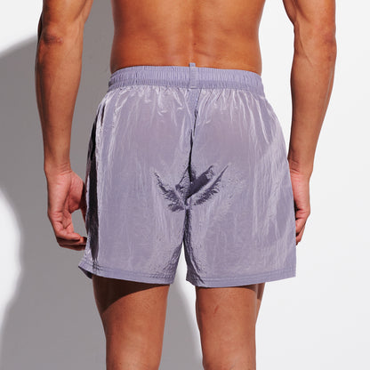 DESMIIT Men's Fashion Swim Board Shorts, Glossy Fabric Quick‑Dry Breathable Summer Beach Trunks B4695