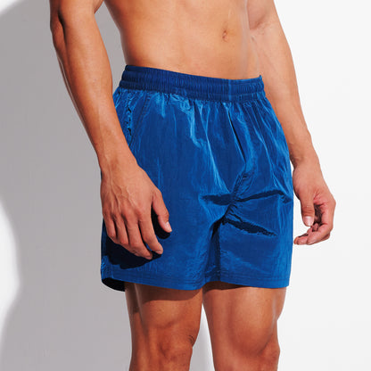 DESMIIT Men's Fashion Swim Board Shorts, Glossy Fabric Quick‑Dry Breathable Summer Beach Trunks B4695